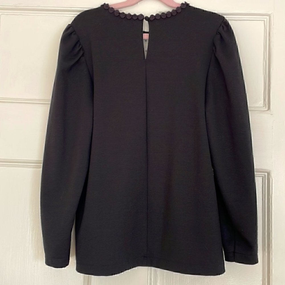 𝅺🖤 Ann Taylor Black long puff sleeve embroidered lace blouse - XXSP/00P - Picture 7 of 7